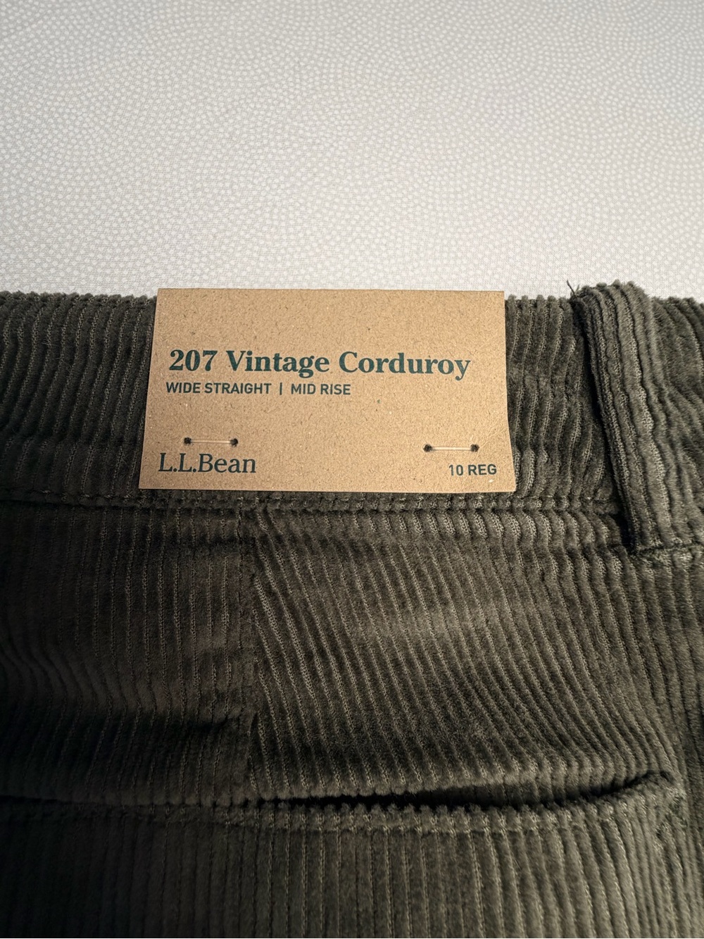 L.L.Bean Women’s 207 Vintage Corduroy Pants Size 10 Reg Dark Loden NWT Straight - Picture 7 of 7